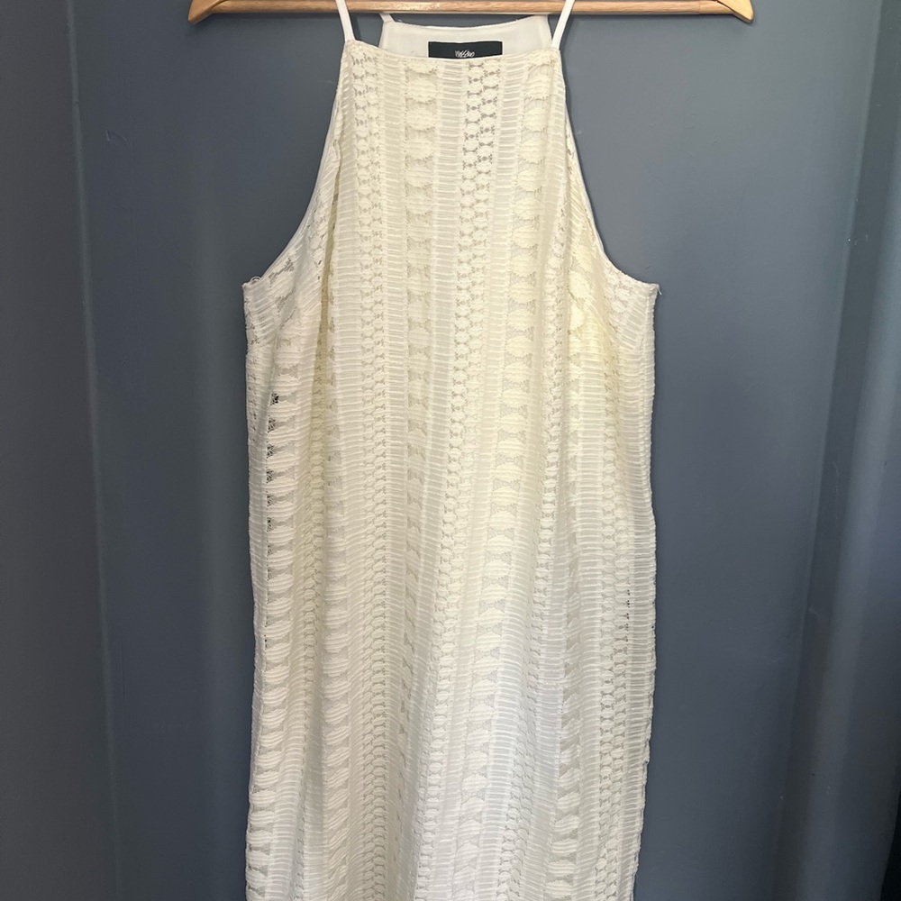 Moschino Cream Halter Sheath Midi Dress